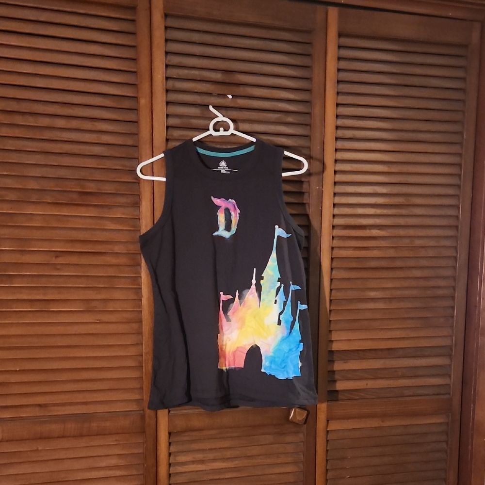 Disney Black Tank Top with Multicolor Castle Design